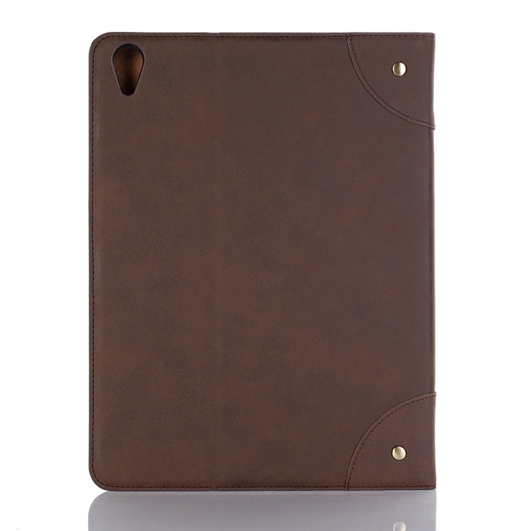 Horizontale Klapphülle aus PU-Leder im Retro-Buchstil für iPad Air 13 2024 / iPad Pro 12,9 Zoll (2018), mit Halterung &amp; Kartenfächern &amp; Geldbörse, für iPad Air 13 2024 / iPad Pro 12,9 Zoll (2018)
