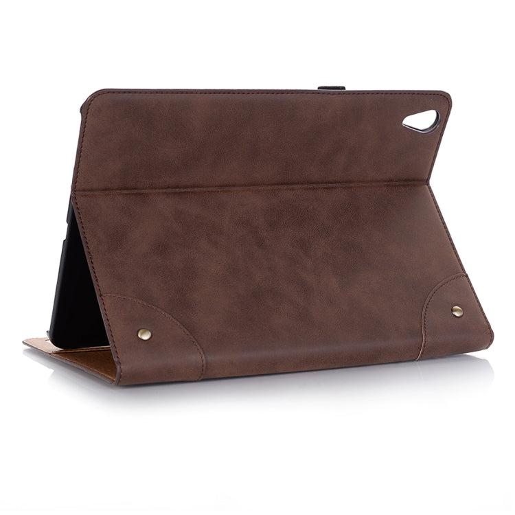 Horizontale Klapphülle aus PU-Leder im Retro-Buchstil für iPad Air 13 2024 / iPad Pro 12,9 Zoll (2018), mit Halterung &amp; Kartenfächern &amp; Geldbörse, für iPad Air 13 2024 / iPad Pro 12,9 Zoll (2018)