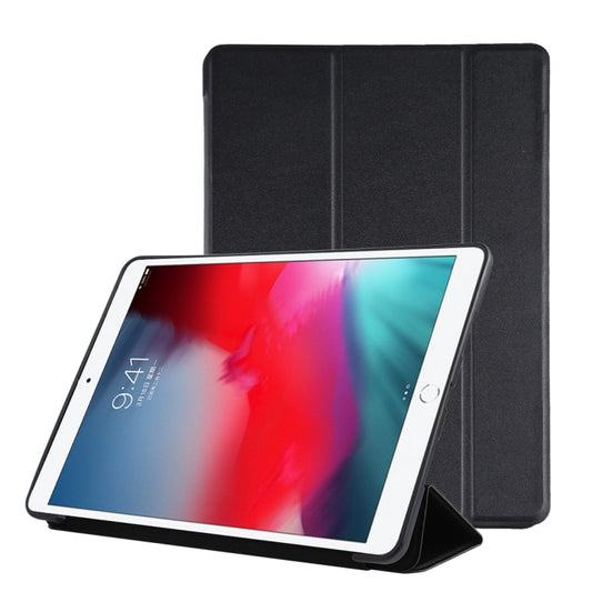 PU Plastic Bottom Case Foldable Deformation Left and Right Flip Leather Case with Three Fold Bracket & Smart Sleep for iPad Air3 2019