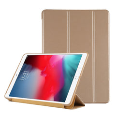 PU Plastic Bottom Case Foldable Deformation Left and Right Flip Leather Case with Three Fold Bracket & Smart Sleep for iPad Air3 2019