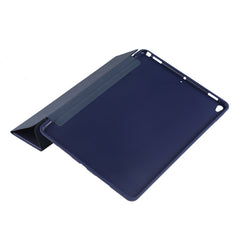 PU Plastic Bottom Case Foldable Deformation Left and Right Flip Leather Case with Three Fold Bracket & Smart Sleep for iPad Air3 2019
