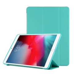 PU Plastic Bottom Case Foldable Deformation Left and Right Flip Leather Case with Three Fold Bracket & Smart Sleep for iPad Air3 2019