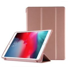 PU Plastic Bottom Case Foldable Deformation Left and Right Flip Leather Case with Three Fold Bracket & Smart Sleep for iPad Air3 2019