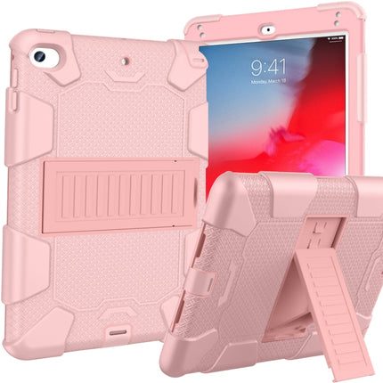 Stoßfeste zweifarbige Silikonschutzhülle für iPad Mini 2019 &amp; 4, mit Halterung (Rosenrot+Blau), IPRO0183A, IPRO0183B, IPRO0183C, IPRO0183D, IPRO0183E, IPRO0183F, IPRO0183G, IPRO0183H, IPRO0183I, IPRO0183J, IPRO0183K