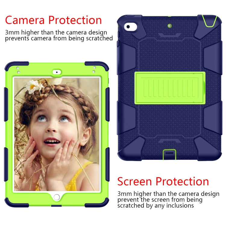 Shockproof Two-color Silicone Protection Shell for iPad Mini 2019 & 4, with Holder (Rose Red+Blue), IPRO0183A, IPRO0183B, IPRO0183C, IPRO0183D, IPRO0183E, IPRO0183F, IPRO0183G, IPRO0183H, IPRO0183I, IPRO0183J, IPRO0183K