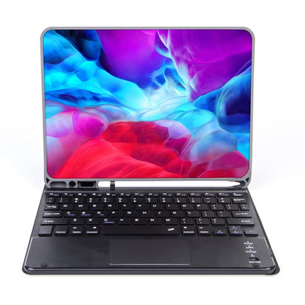 X-11BC Skin Plain Texture Detachable Bluetooth Keyboard Tablet Case for iPad Pro 11 inch 2020 / 2018, with Touchpad & Pen Slot