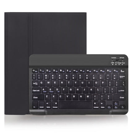 X-11B Skin Plain Texture Detachable Bluetooth Keyboard Tablet Case for iPad Pro 11 inch 2020 / 2018, with Pen Slot, Black Keyboard