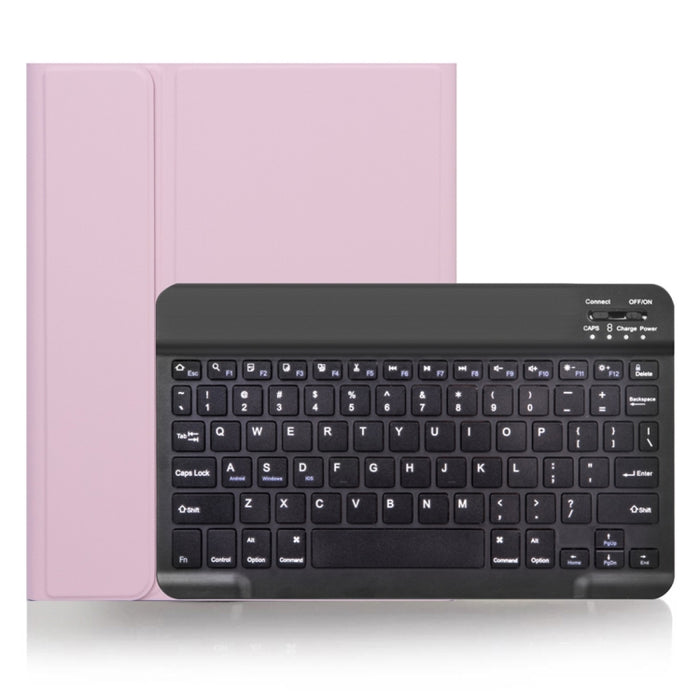 X-11B Skin Plain Texture Detachable Bluetooth Keyboard Tablet Case for iPad Pro 11 inch 2020 / 2018, with Pen Slot, Black Keyboard