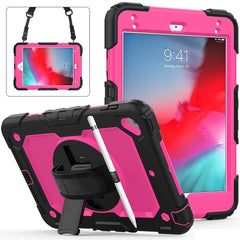 Shockproof Black Silica Gel + Colorful PC Protective Case for iPad Mini 2019 / Mini 4, with Holder & Shoulder Strap & Hand Strap & Pen Slot, iPad Mini 2019 / Mini 4