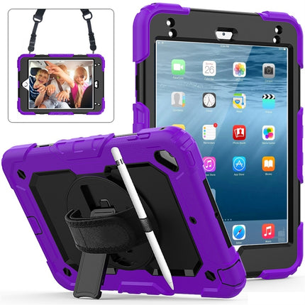 Stoßfeste, farbenfrohe Schutzhülle aus Kieselgel und PC für iPad Mini 2019/Mini 4, mit Halterung &amp; Schultergurt &amp; Handschlaufe &amp; Stiftschlitz, für iPad Mini 2019/Mini 4