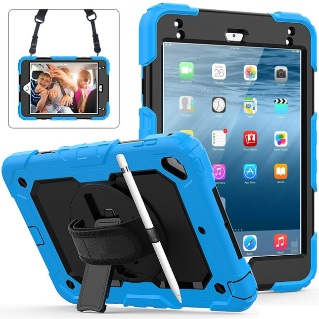 Shockproof Colorful Silica Gel + PC Protective Case for iPad Mini 2019 / Mini 4, with Holder & Shoulder Strap & Hand Strap & Pen Slot, For iPad Mini 2019 / Mini 4