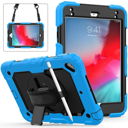 Stoßfeste, farbenfrohe Schutzhülle aus Kieselgel und PC für iPad Mini 2019/Mini 4, mit Halterung &amp; Schultergurt &amp; Handschlaufe &amp; Stiftschlitz, für iPad Mini 2019/Mini 4