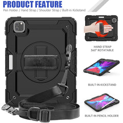 For iPad Pro 11 inch (2018) / Pro 11 inch (2020) Shockproof Colorful Silica Gel + PC Protective Tablet Case with Holder & Shoulder Strap & Hand Strap & Pen Slot, For iPad Pro 11 inch (2018)