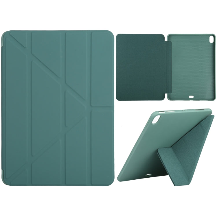 Funda de cuero con textura de mijo y silicona de cobertura total con soporte plegable múltiple para iPad Air (2020) de 10,9 pulgadas, para iPad Air (2020) de 10,9 pulgadas