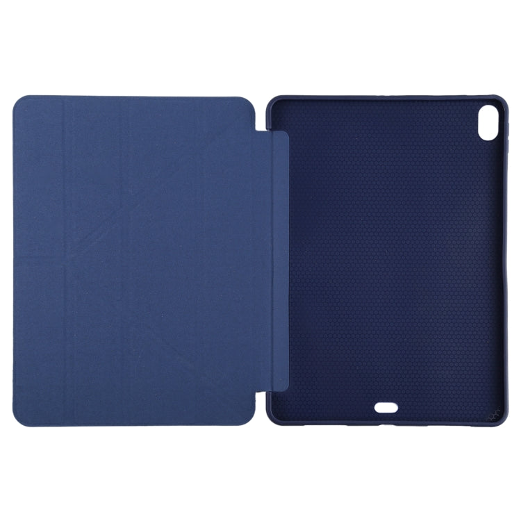 Funda de cuero con textura de mijo y silicona de cobertura total con soporte plegable múltiple para iPad Air (2020) de 10,9 pulgadas, para iPad Air (2020) de 10,9 pulgadas