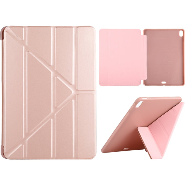 Funda de cuero con textura de mijo y silicona de cobertura total con soporte plegable múltiple para iPad Air (2020) de 10,9 pulgadas, para iPad Air (2020) de 10,9 pulgadas