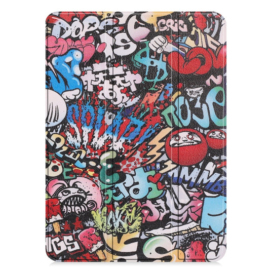 Horizontal Flip Graffiti Pattern Colored Painted Leather Case for iPad Pro 11 inch (2018), with Three-folding Holder & Wake-up / Sleep Function, For iPad Pro 11 inch (2018)