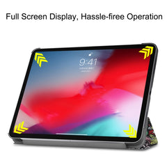 Horizontal Flip Graffiti Pattern Colored Painted Leather Case for iPad Pro 11 inch (2018), with Three-folding Holder & Wake-up / Sleep Function, For iPad Pro 11 inch (2018)