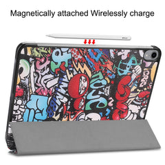 Horizontal Flip Graffiti Pattern Colored Painted Leather Case for iPad Pro 11 inch (2018), with Three-folding Holder & Wake-up / Sleep Function, For iPad Pro 11 inch (2018)