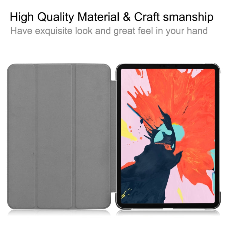 Custer Texture Horizontal Flip PU-Lederhülle für iPad Air 13 2024 / iPad Pro 12,9 Zoll (2018), mit dreifach klappbarer Halterung und Schlaf-/Weckfunktion, für iPad Air 13 2024 / iPad Pro 12,9 Zoll (2018)