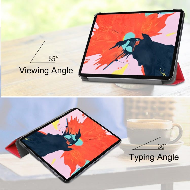 Custer Texture Horizontal Flip PU-Lederhülle für iPad Air 13 2024 / iPad Pro 12,9 Zoll (2018), mit dreifach klappbarer Halterung und Schlaf-/Weckfunktion, für iPad Air 13 2024 / iPad Pro 12,9 Zoll (2018)