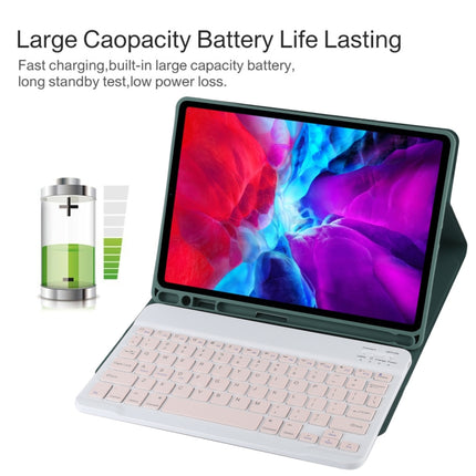 TG11B Detachable Bluetooth Pink Keyboard + Microfiber Leather Tablet Case for iPad Pro 11 inch (2020), with Pen Slot & Holder, Pink Keyboard