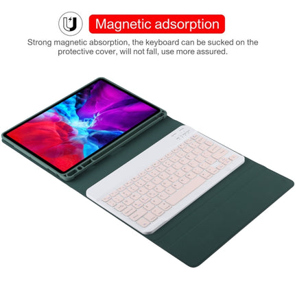 TG11B Detachable Bluetooth Pink Keyboard + Microfiber Leather Tablet Case for iPad Pro 11 inch (2020), with Pen Slot & Holder, Pink Keyboard