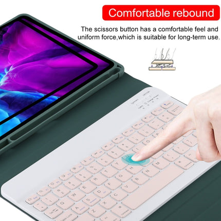 TG11B Detachable Bluetooth Pink Keyboard + Microfiber Leather Tablet Case for iPad Pro 11 inch (2020), with Pen Slot & Holder, Pink Keyboard