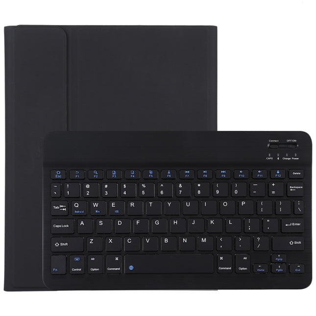 TG11B Detachable Bluetooth Black Keyboard + Microfiber Leather Tablet Case for iPad Pro 11 inch (2020), with Pen Slot & Holder, Black Keyboard