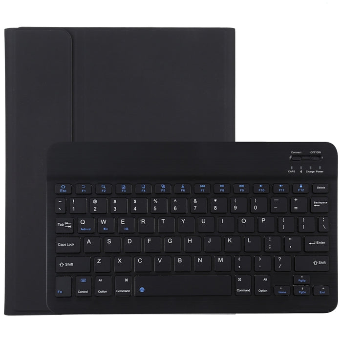 TG11B Detachable Bluetooth Black Keyboard + Microfiber Leather Tablet Case for iPad Pro 11 inch (2020), with Pen Slot & Holder, Black Keyboard