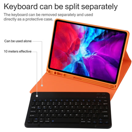 TG11B Detachable Bluetooth Black Keyboard + Microfiber Leather Tablet Case for iPad Pro 11 inch (2020), with Pen Slot & Holder, Black Keyboard