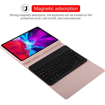TG11B Detachable Bluetooth Black Keyboard + Microfiber Leather Tablet Case for iPad Pro 11 inch (2020), with Pen Slot & Holder, Black Keyboard