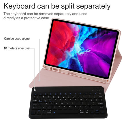 TG11B Detachable Bluetooth Black Keyboard + Microfiber Leather Tablet Case for iPad Pro 11 inch (2020), with Pen Slot & Holder, Black Keyboard