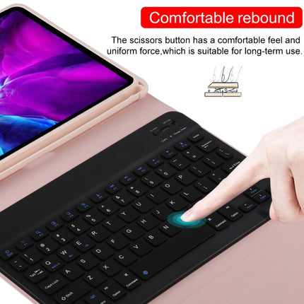 TG11B Detachable Bluetooth Black Keyboard + Microfiber Leather Tablet Case for iPad Pro 11 inch (2020), with Pen Slot & Holder, Black Keyboard