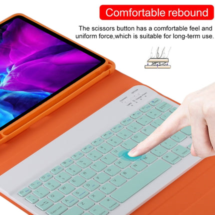 TG11B Detachable Bluetooth Green Keyboard + Microfiber Leather Tablet Case for iPad Pro 11 inch (2020), with Pen Slot & Holder, Green Keyboard