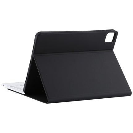 TG11BC Detachable Bluetooth White Keyboard Microfiber Leather Tablet Case for iPad Pro 11 inch (2020), with Touchpad & Pen Slot & Holder, White Keyboard