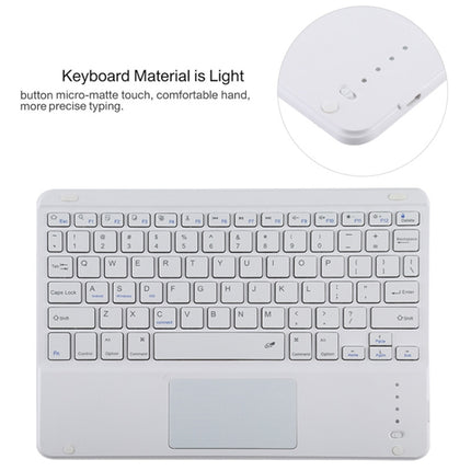 TG11BC Detachable Bluetooth White Keyboard Microfiber Leather Tablet Case for iPad Pro 11 inch (2020), with Touchpad & Pen Slot & Holder, White Keyboard