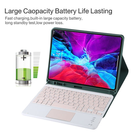 TG11BC Detachable Bluetooth Pink Keyboard Microfiber Leather Tablet Case for iPad Pro 11 inch (2020), with Touchpad & Pen Slot & Holder, Pink Keyboard