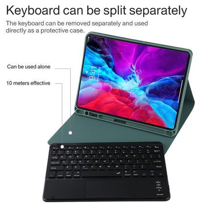 TG11BC Detachable Bluetooth Black Keyboard Microfiber Leather Tablet Case for iPad Pro 11 inch (2020), with Touchpad & Pen Slot & Holder, Black Keyboard