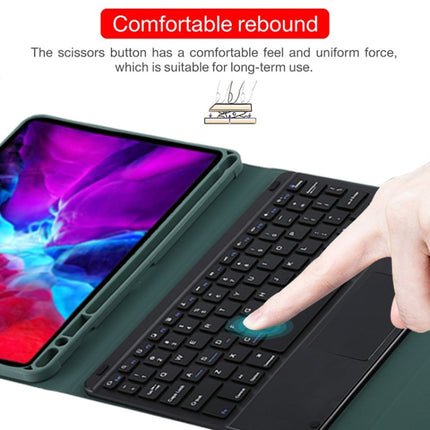 TG11BC Detachable Bluetooth Black Keyboard Microfiber Leather Tablet Case for iPad Pro 11 inch (2020), with Touchpad & Pen Slot & Holder, Black Keyboard