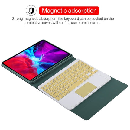 TG11BC Detachable Bluetooth Yellow Keyboard Microfiber Leather Tablet Case for iPad Pro 11 inch (2020), with Touchpad & Pen Slot & Holder, Yellow Keyboard