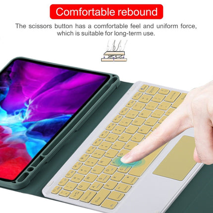 TG11BC Detachable Bluetooth Yellow Keyboard Microfiber Leather Tablet Case for iPad Pro 11 inch (2020), with Touchpad & Pen Slot & Holder, Yellow Keyboard
