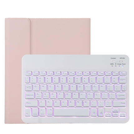TG11BS Detachable Bluetooth White Keyboard Microfiber Leather Tablet Case for iPad Pro 11 inch (2020), with Backlight & Pen Slot & Holder, White Keyboard