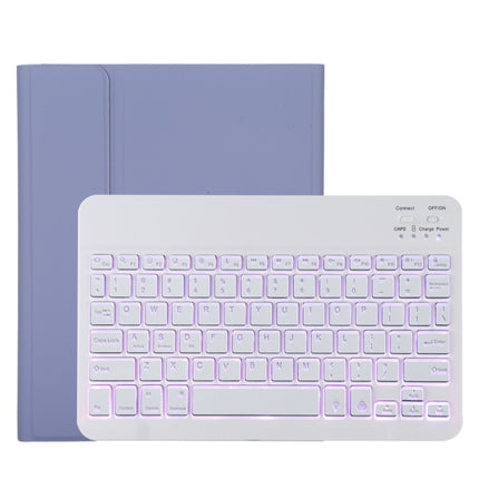 TG11BS Detachable Bluetooth White Keyboard Microfiber Leather Tablet Case for iPad Pro 11 inch (2020), with Backlight & Pen Slot & Holder, White Keyboard
