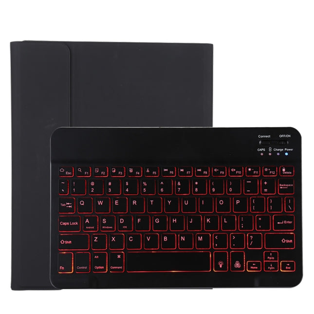 TG11BS Detachable Bluetooth Black Keyboard + Microfiber Leather Tablet Case for iPad Pro 11 inch (2020), with Backlight & Pen Slot & Holder, Black Keyboard
