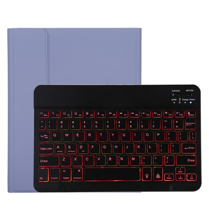 TG11BS Detachable Bluetooth Black Keyboard + Microfiber Leather Tablet Case for iPad Pro 11 inch (2020), with Backlight & Pen Slot & Holder, Black Keyboard