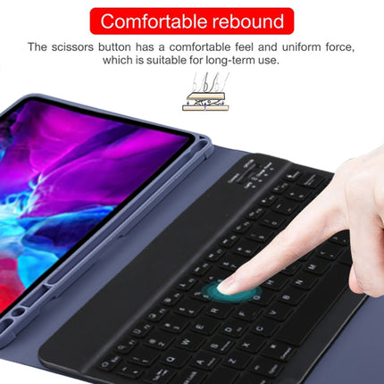 TG11BS Detachable Bluetooth Black Keyboard + Microfiber Leather Tablet Case for iPad Pro 11 inch (2020), with Backlight & Pen Slot & Holder, Black Keyboard