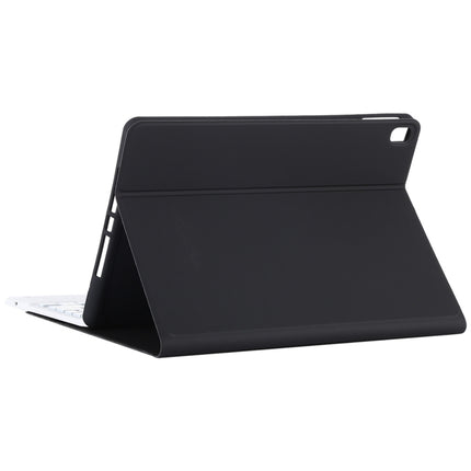 TG-102BCS Detachable Bluetooth White Keyboard + Microfiber Leather Tablet Case for iPad 10.2 inch / iPad Air (2019), with Touch Pad & Backlight & Pen Slot & Holder, White Keyboard
