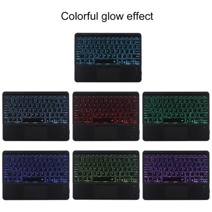 TG-102BCS Detachable Bluetooth Black Keyboard + Microfiber Leather Tablet Case for iPad 10.2 inch / iPad Air (2019), with Touch Pad & Backlight & Pen Slot & Holder, Black Keyboard