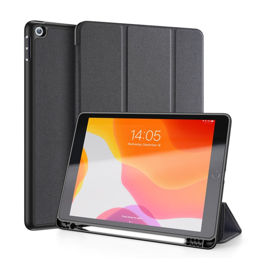 Für iPad 10.2 DUX DUCIS Domo Series Horizontal Flip Magnetische PU-Lederhülle mit dreifach klappbarem Halter &amp; Stiftschlitz &amp; Schlaf-/Weckfunktion, für iPad 10.2